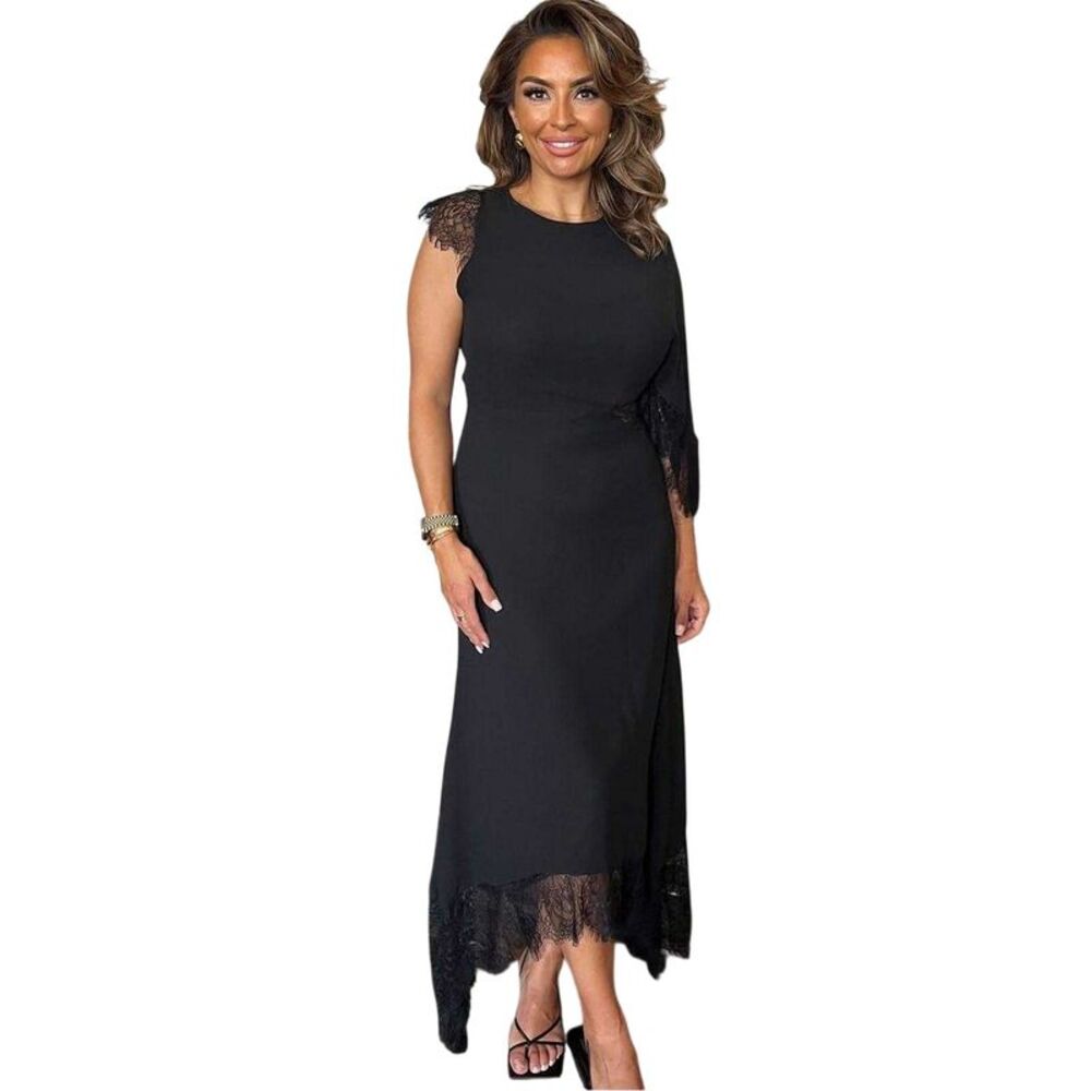 AX Paris Womens/Ladies Polyester Cut-Out Waist Batwing Midi Dress / Black